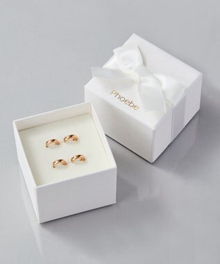 Phoebe 【金属アレルギー対応】ワンタッチメタルフープミニペアピアス  ローズゴールド/BOX付き