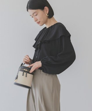 AMERICAN HOLIC サラックール衿フリルラグランブラウス Black