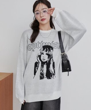 WEGO グラフィックニットBIGプルオーバー 柄13