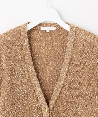自由区 S 【カタログ掲載】ラメファンシーツイード カーディガン キャメル系