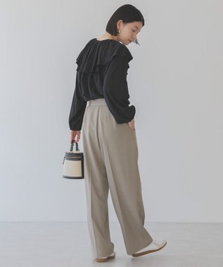 AMERICAN HOLIC サラックール衿フリルラグランブラウス Black