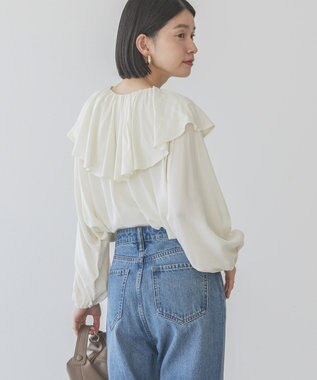 AMERICAN HOLIC サラックール衿フリルラグランブラウス Ivory