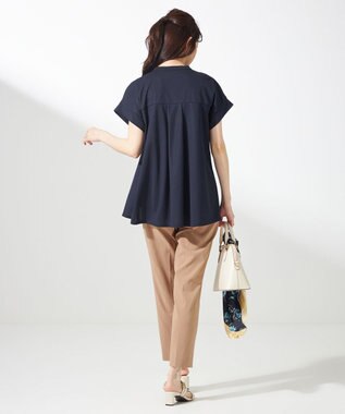 ANY SIS 【洗える】カナパジャージー ブラウス ネイビー