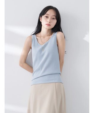 earth music&ecology ２ＷＡＹネックリブタンクトップ Sax