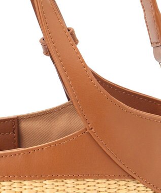 23区 雑材 ショルダーバッグ ナチュラル×ブラウン