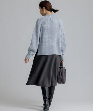 組曲 ニットフレア スカート グレー系