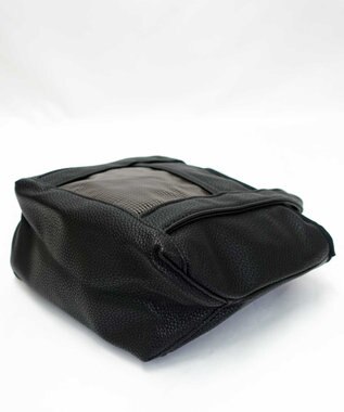 +RING 【合皮/しぼ加工】手提げミニバッグ synthetic leather mini bag black SR405 黒