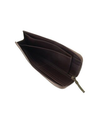 genten ゴートベーシック Ｌファスナー長財布 カーキ