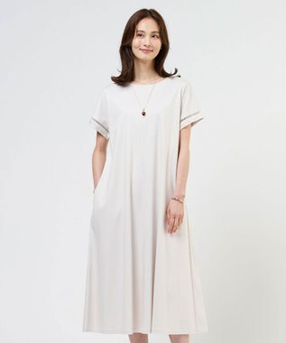 J.PRESS LADIES L コットンスムース ワンピース グレージュ系