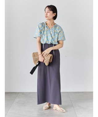 Te chichi 【LIBERTY FABRICS】フリルネックブラウス オフホワイト