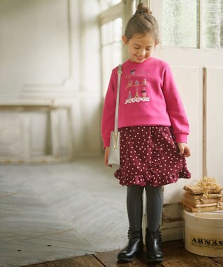 組曲 KIDS 【110-140㎝】Lady Dot スカート ワインレッド系5
