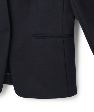 23区 【セットアップ対応/洗える】トリアセジャージー ノーカラージャケット ネイビー系