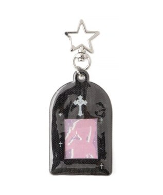 WEGO 【痛バ＆推し活グッズ】ラメモチーフIDフォトケースキーホルダー ブラック