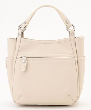 Y'SACCS カウレザー スクエア2wayミニトート アイボリー