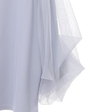 earth music&ecology キラキラストーンパールチュールスリーブプルオーバー Gray