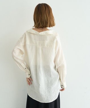 YECCA VECCA 3wayフレンチリネンシャツ White