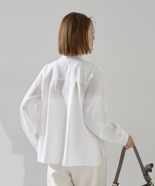 YECCA VECCA スカーフリング付きボウタイブラウス Off White