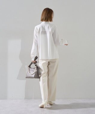YECCA VECCA スカーフリング付きボウタイブラウス Off White