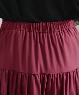 Tiaclasse 【洗える】ティアードフレアスカート レッド