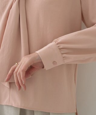 YECCA VECCA スカーフリング付きボウタイブラウス Pink