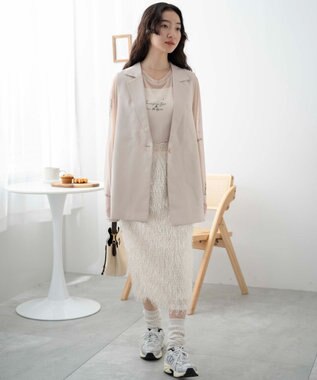 WEGO サイドリボンテーラードベスト オフホワイト