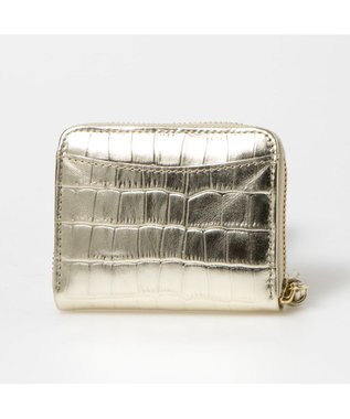 UNBILLION ペルケ perche / メタリッククロコ・ジャバラカードウォレット ゴールド