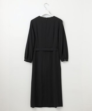 J.PRESS LADIES S 【洗える】ノルディス2wayジョーゼット フロントプリーツ ワンピース ブラック系