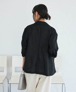CRAFT STANDARD BOUTIQUE リネンライクオーバーサイズジャケット Black