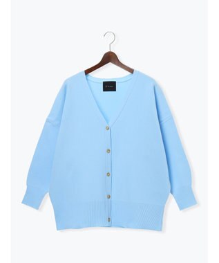 Te chichi コクーンVネックカーディガン サックスブルー