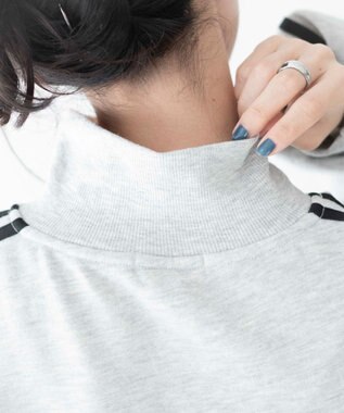 WEGO ラインハーフジップBIGスウェット 杢グレー