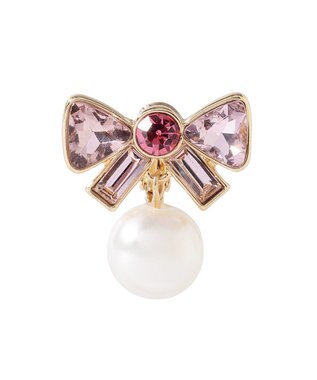 Maison de FLEUR ビジューリボンイヤリング Light Pink