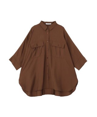 AMERICAN HOLIC 【予約】【WEB限定】接触冷感Wポケットシャツチュニック Brown