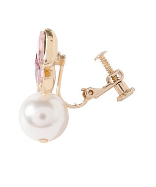 Maison de FLEUR ビジューリボンイヤリング Light Pink