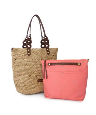 IBIZA ラフィア　セミショルダーバッグ 濃茶