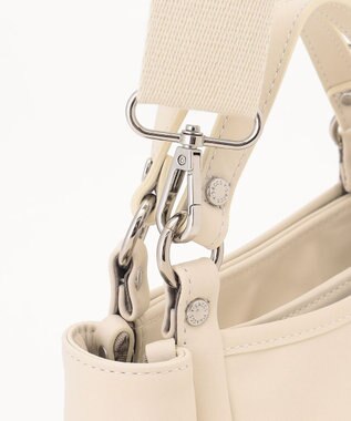 Y'SACCS カウレザー スクエア2wayミニトート アイボリー