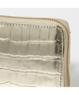UNBILLION ペルケ perche / メタリッククロコ・ジャバラカードウォレット ゴールド