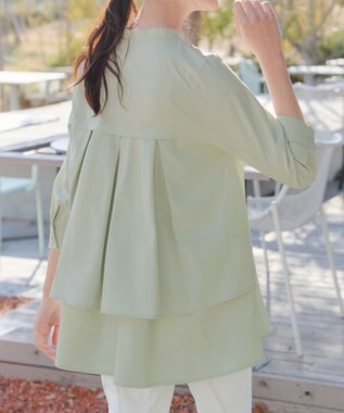 Tiaclasse バックタックフレアチュニック ミント