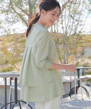 Tiaclasse バックタックフレアチュニック ミント