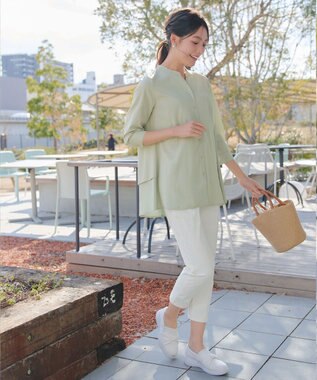 Tiaclasse バックタックフレアチュニック ミント