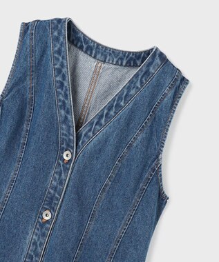 GRACE CONTINENTAL デニムノースリーブロングワンピース インディゴ