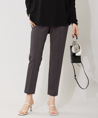 ICB L 【セットアップ対応・洗える】コットンコンプレッシャー テーパードパンツ ミディアムグレー系