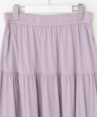 UNFILO 【撥水/UVケア/接触冷感】シャカ楽ストレッチ ティアードスカート ライラック系