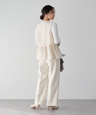 YECCA VECCA ツイードペプラムジレ Off White