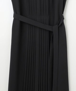 J.PRESS LADIES S 【洗える】ノルディス2wayジョーゼット フロントプリーツ ワンピース ブラック系