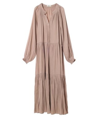 earth music&ecology サテンティアードワンピース Beige