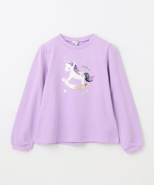 ANY KIDS ミラクルスパンコールトレーナー ラベンダー（ユニコーン）