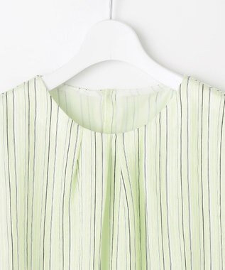 J.PRESS LADIES 【洗える】ランダムストライプ シアー プルオーバー カットソー ライムストライプ系