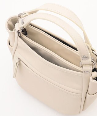 Y'SACCS カウレザー スクエア2wayミニトート アイボリー