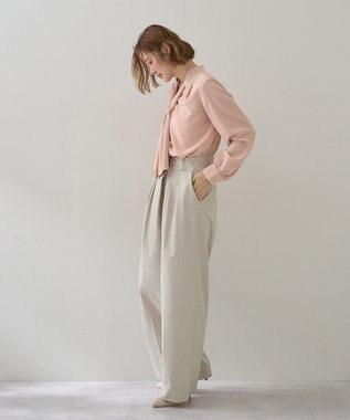 YECCA VECCA スカーフリング付きボウタイブラウス Pink