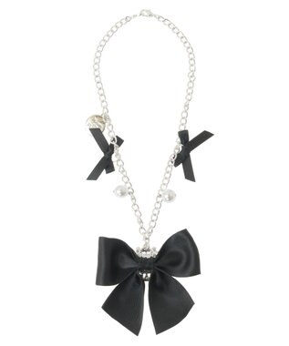 Maison de FLEUR ビジューリボンパールバッグチャーム Black